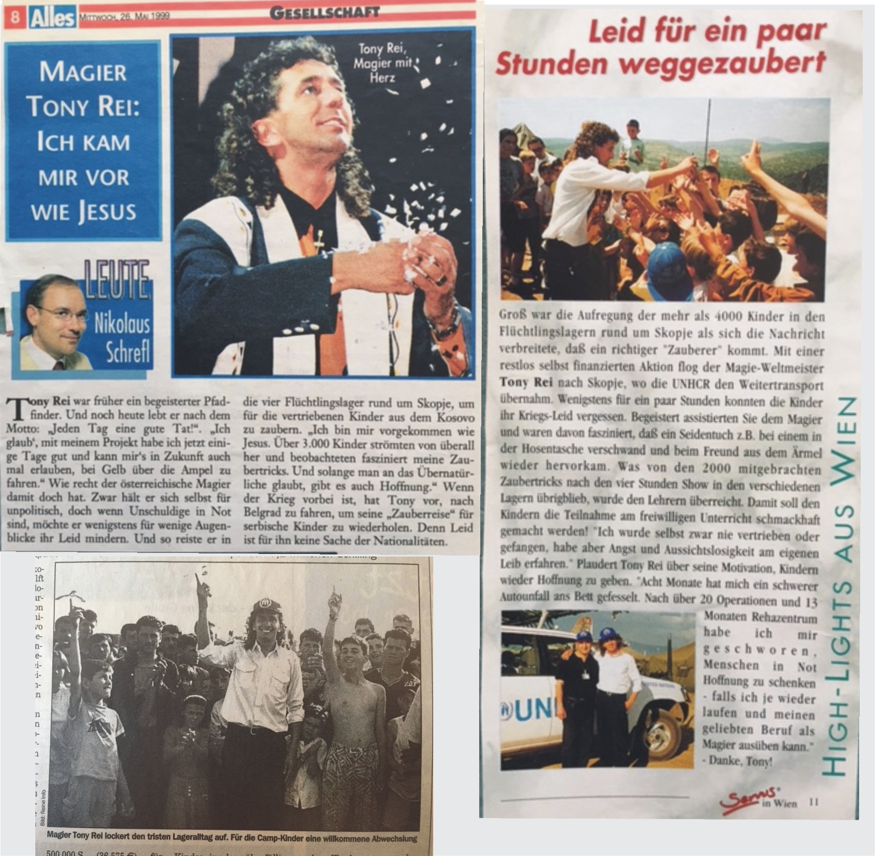 1999: Tony Rei hilft Flüchtlingskindern